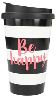 Depesche To-Go-Becher Mit Spruch "Be Happy"