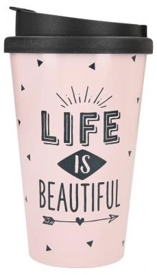 Depesche To-Go-Becher Mit Spruch "Life Is Beautiful"