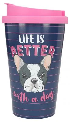 Depesche To-Go-Becher Mit Spruch "Life Is Better With A Dog"