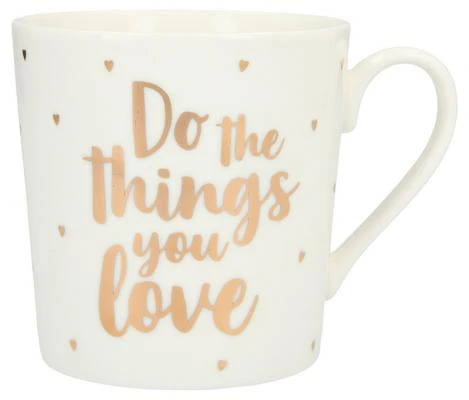Depesche Porzellan-Becher Mit Goldverzierung Und Spruch „Do The Things You Love“ 3 Depesche Porzellan-Becher Mit Goldverzierung Und Spruch „Do The Things You Love“