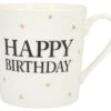 Depesche Porzellan-Becher Mit Goldverzierung Und Spruch „Happy Birthday“ (schwarze Schrift)