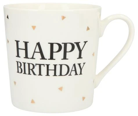 Depesche Porzellan-Becher Mit Goldverzierung Und Spruch „Happy Birthday“ (schwarze Schrift) 3 Depesche Porzellan-Becher Mit Goldverzierung Und Spruch „Happy Birthday“ (schwarze Schrift)