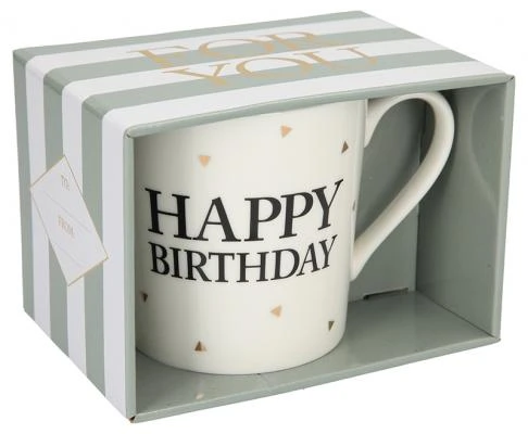Depesche Porzellan-Becher Mit Goldverzierung Und Spruch „Happy Birthday“ (schwarze Schrift) 4 Depesche Porzellan-Becher Mit Goldverzierung Und Spruch „Happy Birthday“ (schwarze Schrift) – Bild 2