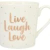 Depesche Porzellan-Becher Mit Goldverzierung Und Spruch „Live – Laugh – Love“