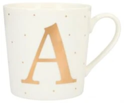 Depesche Porzellan-Becher Mit Goldverzierung Und Buchstabe „A“