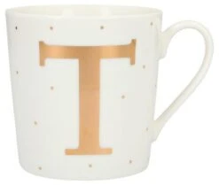 Depesche Porzellan-Becher Mit Goldverzierung Und Buchstabe „T“