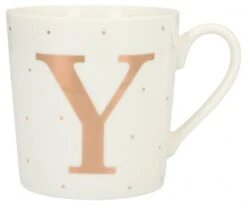 Depesche Porzellan-Becher Mit Goldverzierung Und Buchstabe „Y“