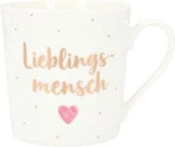 Depesche Porzellan-Becher Mit Goldverzierung Und Schriftzug „Lieblingsmensch“