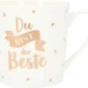 Depesche Porzellan-Becher Mit Goldverzierung Und Spruch „Du Bist Der Beste“