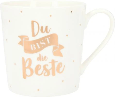 Depesche Porzellan-Becher Mit Goldverzierung Und Spruch „Du Bist Die Beste“ 3 Depesche Porzellan-Becher Mit Goldverzierung Und Spruch „Du Bist Die Beste“