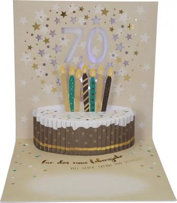 Depesche Pop-up-Musikkarte “70 Herzliche Glückwünsche” Mit Licht-Effekt 4 Depesche Pop-up-Musikkarte “70 Herzliche Glückwünsche” Mit Licht-Effekt – Bild 2