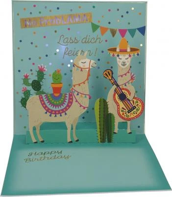 Depesche Pop-up-Musikkarte “No ProbLAMA” Mit Licht-Effekt 4 Depesche Pop-up-Musikkarte “No ProbLAMA” Mit Licht-Effekt – Bild 2