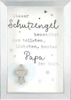 Depesche Mini-Bilderrahmen Mit Schriftzug “Dieser Schutzengel Beschützt Den Tollsten, Liebsten Und Besten Papa Der Welt.”