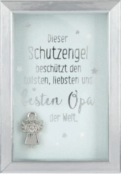 Depesche Mini-Bilderrahmen Mit Schriftzug “Dieser Schutzengel Beschützt Den Tollsten, Liebsten Und Besten Opa Der Welt.”
