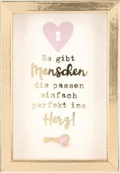 Depesche Mini-Bilderrahmen Mit Schriftzug “Es Gibt Menschen, Die Passen Einfach Perfekt Ins Herz!”