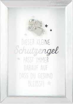 Depesche Mini-Bilderrahmen Mit Schriftzug “Dieser Kleine Schutzengel Passt Immer Auf Darauf Auf, Dass Du Gesund Bleibst!”