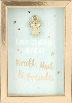 Depesche Mini-Bilderrahmen Mit Schriftzug “Dieser Schutzengel Bringt Dir Kraft, Mut & Freude.”