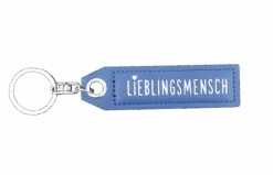Depesche Schlüsselanhänger “Lieblingsmensch” – Blau – Leder