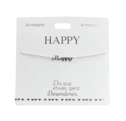 Depesche Armband “Happy”, Versilbert